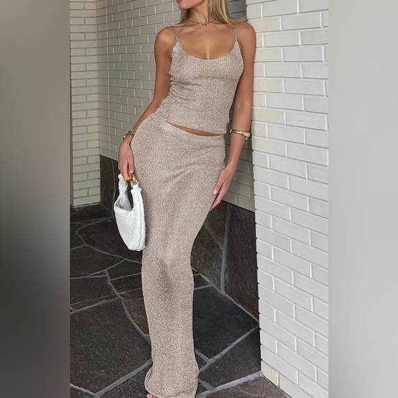 White Fox Boutique Dresses & Skirts - White fox gold skirt set